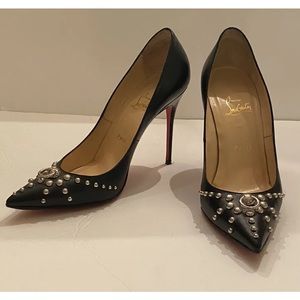 Authentic Christian
Louboutin Door Knock 100
Leather Studded Pumps Size 9/39.5
